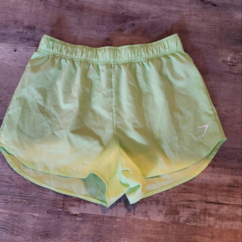 Gymshark Womens Shorts Size S Green High Rise 3" Athletic Gym Outdoors Running